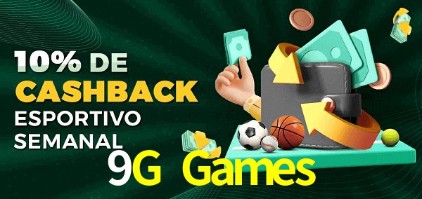 10% de bônus de cashback na 9G Games